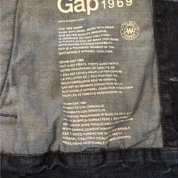 Gap Mens Trucker Jean Jacket-Three Patches on Front-Dark Indigo Color-Size Small - Picture 13 of 13